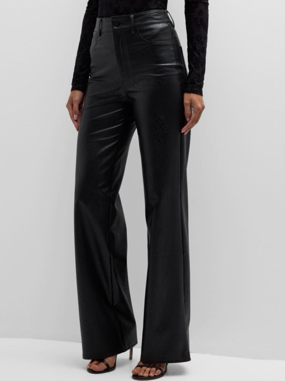 PAIGE Sasha Straight Faux-Leather Pants Size 27